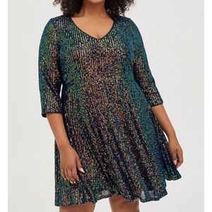 🆕 Multi Sequin Skater Dress 2 2X 18 20 Special Occasion New! NWT Torrid